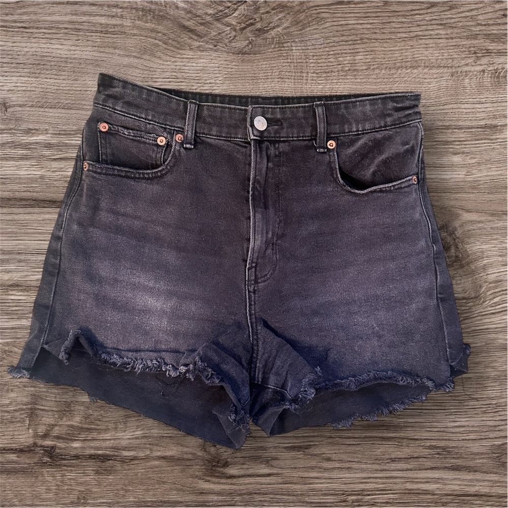 American Eagle Outfitters black denim Jean Shorts stretch size 8
